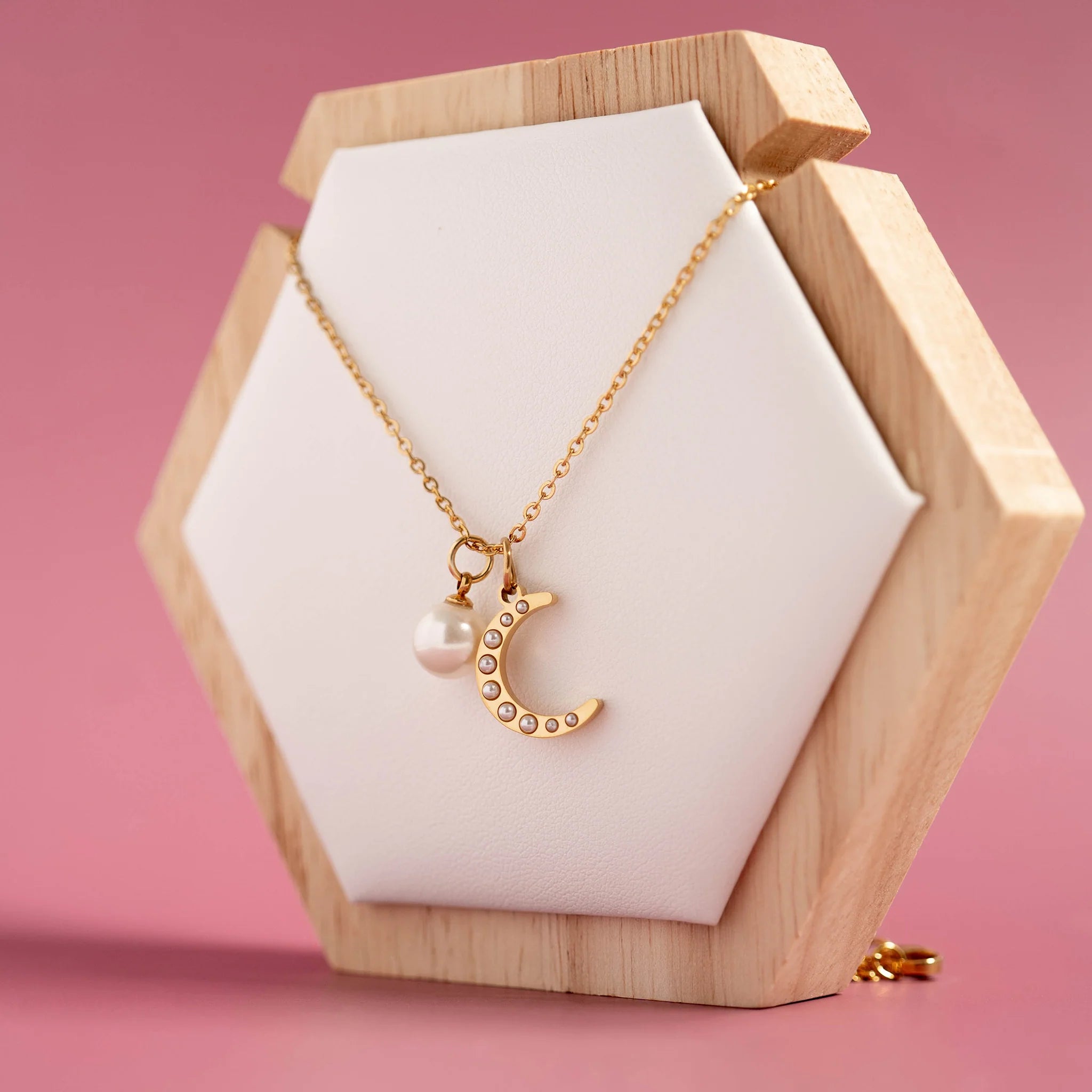 Shop Pearl Moon Charm- at Ruby Joy Boutique, a Women's Clothing Store in Pickerington, Ohio