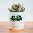 Shop Petite Green Mirror Shamrock Dangles - St Patrick Paddy Day-Earrings at Ruby Joy Boutique, a Women's Clothing Store in Pickerington, Ohio