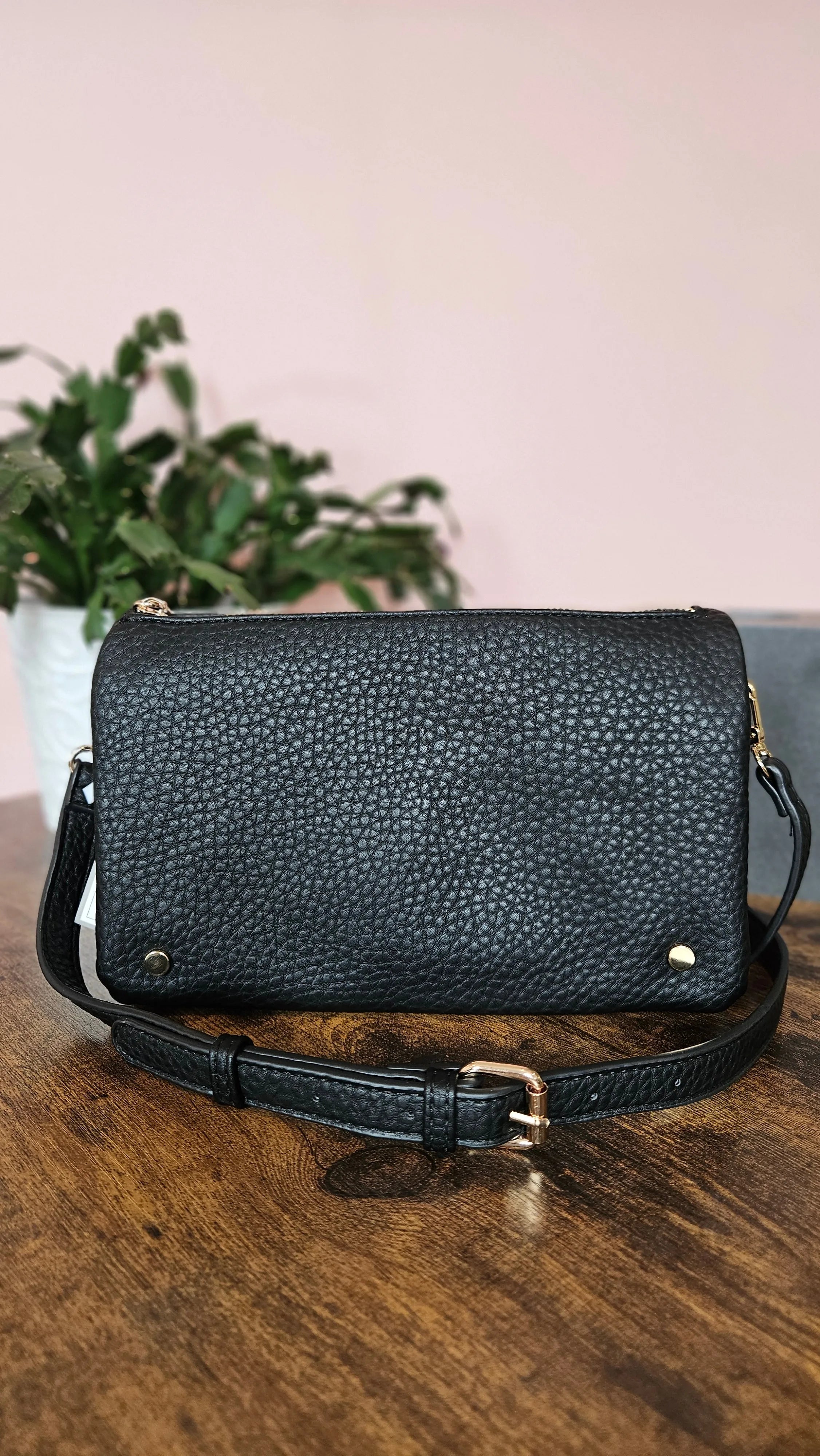 Shop Phiona Studded Crossbody | Black- at Ruby Joy Boutique, a Women's Clothing Store in Pickerington, Ohio