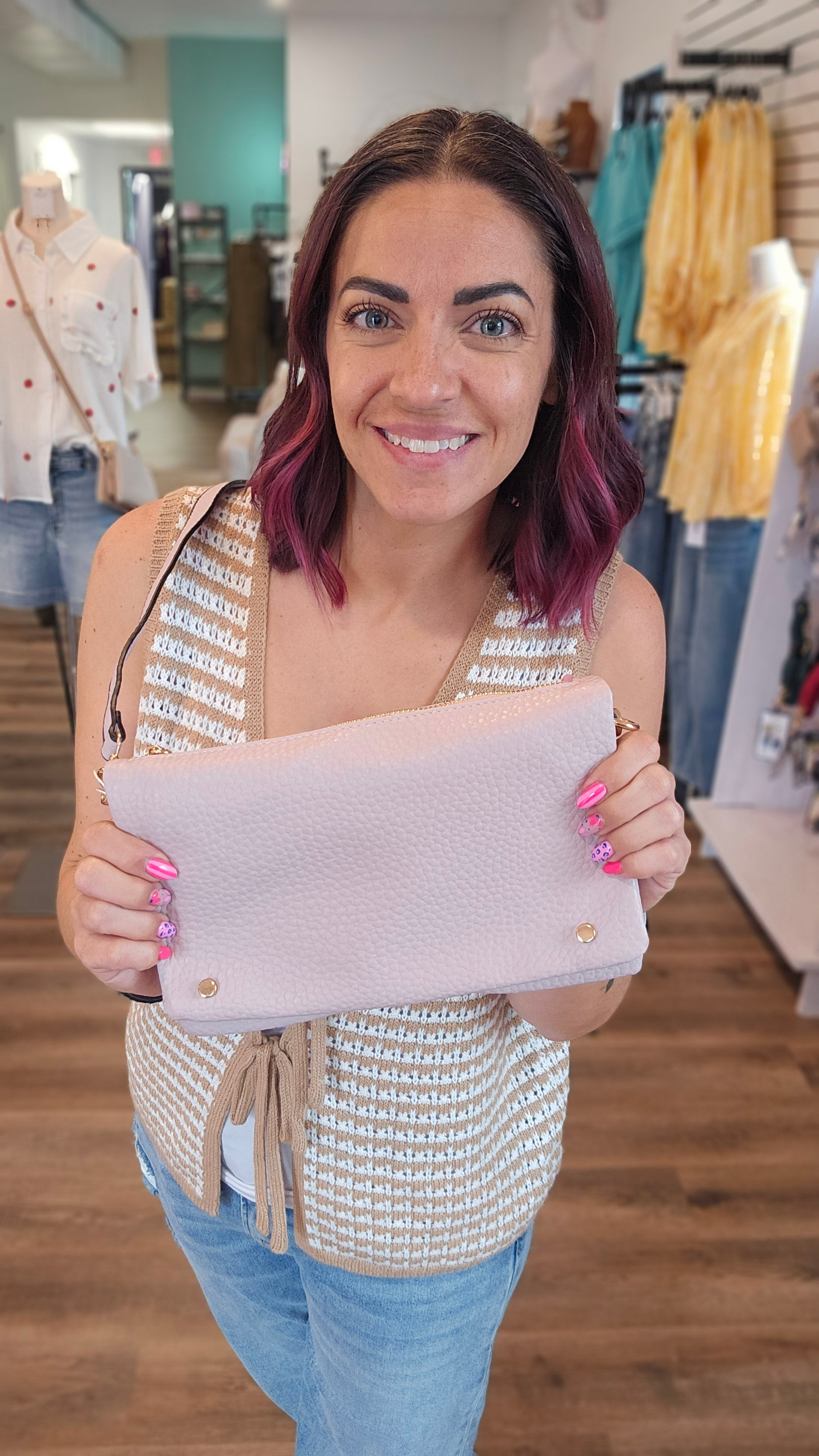 Shop Phiona Studded Crossbody | Dusky Purple- at Ruby Joy Boutique, a Women's Clothing Store in Pickerington, Ohio