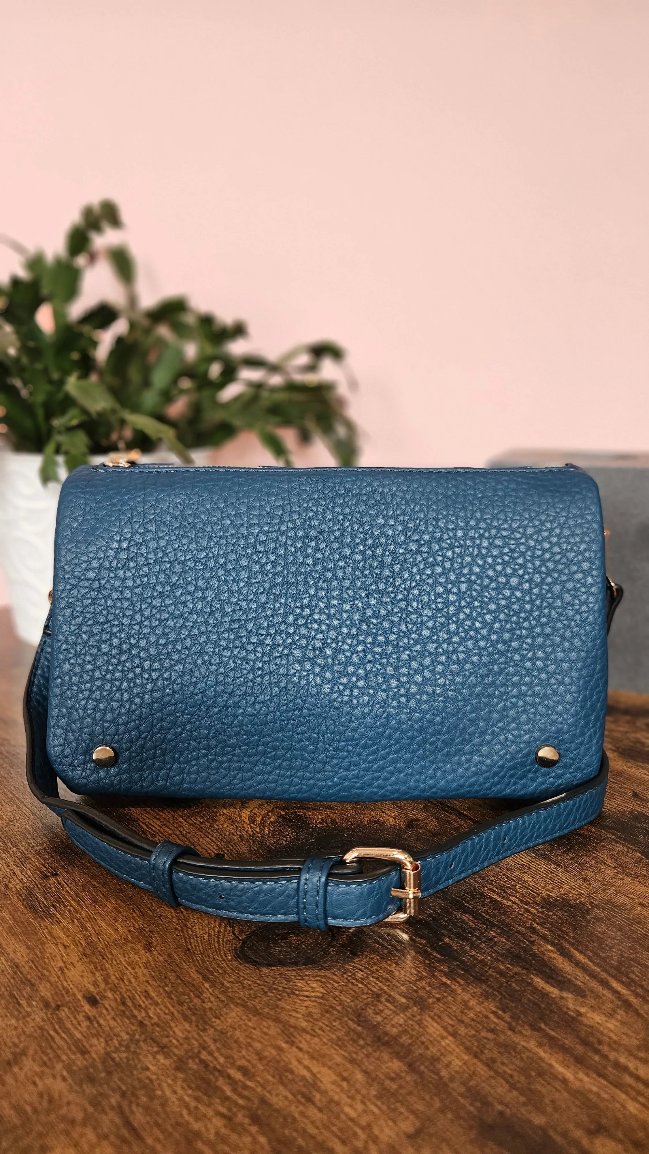 Shop Phiona Studded Crossbody | Peacock- at Ruby Joy Boutique, a Women's Clothing Store in Pickerington, Ohio