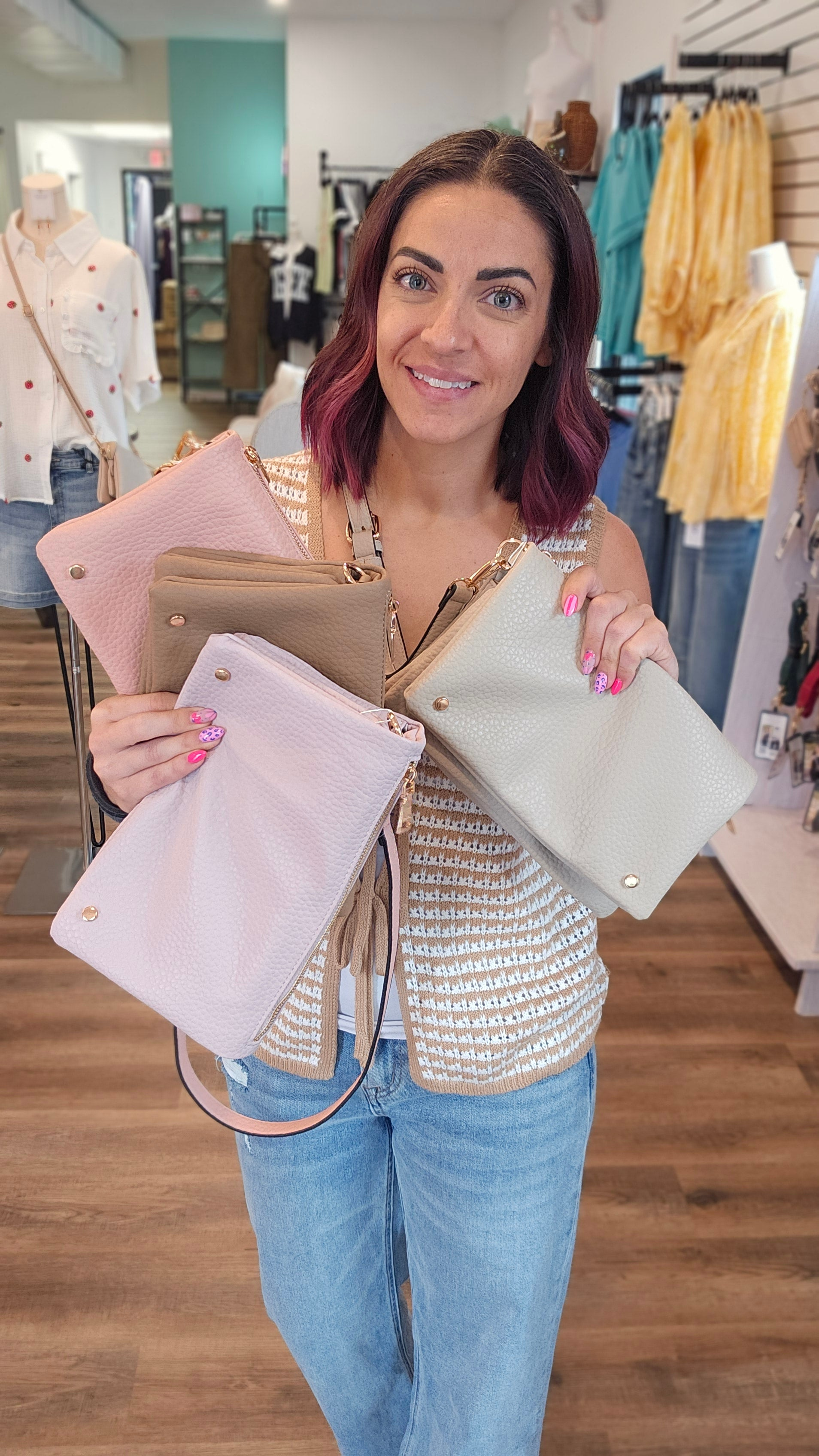 Shop Phiona Studded Crossbody | Blush- at Ruby Joy Boutique, a Women's Clothing Store in Pickerington, Ohio