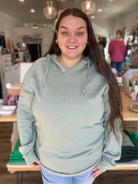 Shop Pigment Dyed Hoodie - Sage- at Ruby Joy Boutique, a Women's Clothing Store in Pickerington, Ohio