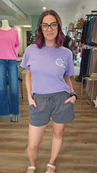 Shop Pigment Dyed Shorts - Gray- at Ruby Joy Boutique, a Women's Clothing Store in Pickerington, Ohio