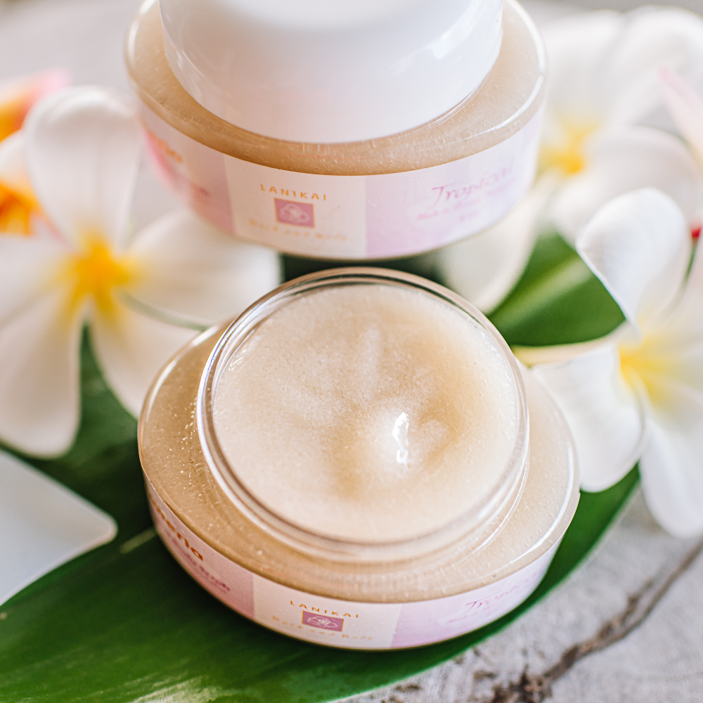 Shop Plumeria Hawaiian Cane Sugar Body Scrub- at Ruby Joy Boutique, a Women's Clothing Store in Pickerington, Ohio