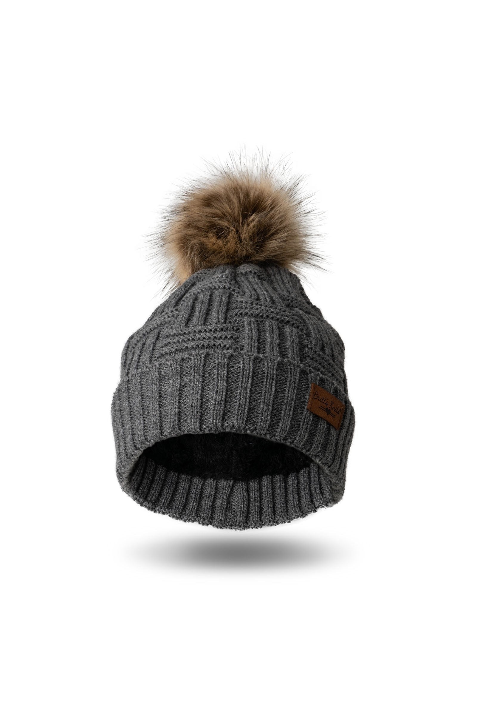Shop Plush Lined Knit Pom Hat-Winter Hat at Ruby Joy Boutique, a Women's Clothing Store in Pickerington, Ohio