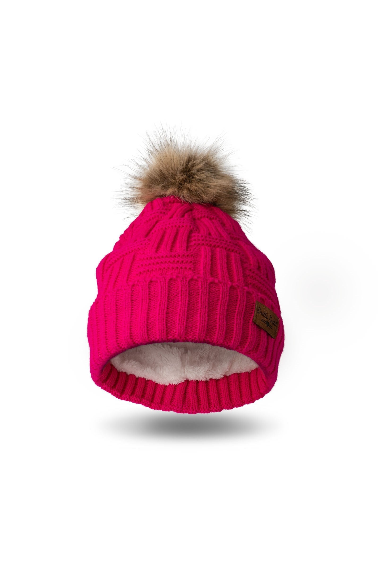 Shop Plush Lined Knit Pom Hat-Winter Hat at Ruby Joy Boutique, a Women's Clothing Store in Pickerington, Ohio