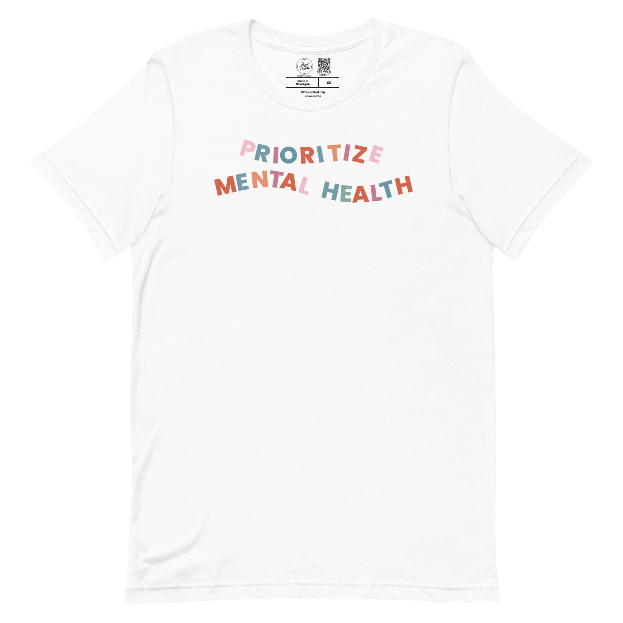 Shop Prioritize Mental Health Classic Tee | Kind Cotton-White at Ruby Joy Boutique, a Women's Clothing Store in Pickerington, Ohio