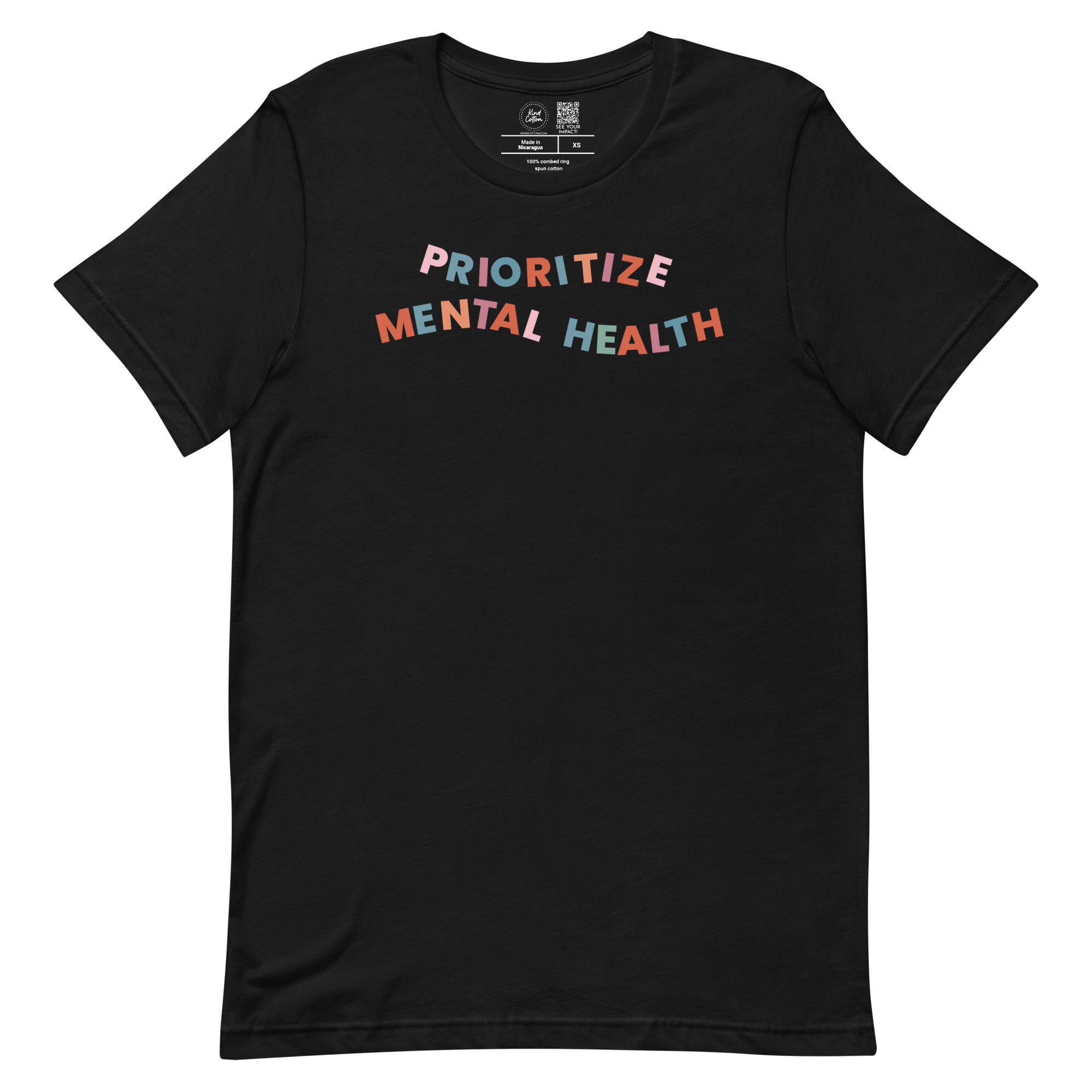 Shop Prioritize Mental Health Classic Tee | Kind Cotton-Black at Ruby Joy Boutique, a Women's Clothing Store in Pickerington, Ohio