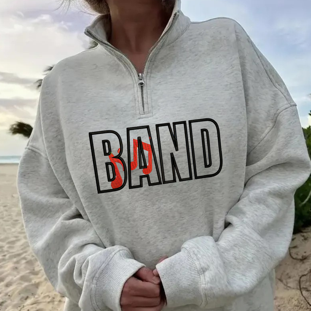 Shop Quarter-Zip Embroidered Sports Sweatshirt-S at Ruby Joy Boutique, a Women's Clothing Store in Pickerington, Ohio