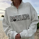 Shop Quarter-Zip Embroidered Sports Sweatshirt - Additional Sports-S at Ruby Joy Boutique, a Women's Clothing Store in Pickerington, Ohio