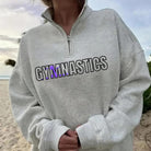 Shop Quarter-Zip Embroidered Sports Sweatshirt - Additional Sports- at Ruby Joy Boutique, a Women's Clothing Store in Pickerington, Ohio