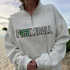 Shop Quarter-Zip Embroidered Sports Sweatshirt - Additional Sports-S at Ruby Joy Boutique, a Women's Clothing Store in Pickerington, Ohio