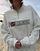 Shop Quarter-Zip Embroidered Sports Sweatshirt - Custom Requests-S at Ruby Joy Boutique, a Women's Clothing Store in Pickerington, Ohio