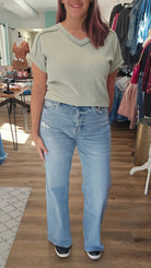 Shop Quinny Wide Leg Jeans | Mica Denim-Jeans at Ruby Joy Boutique, a Women's Clothing Store in Pickerington, Ohio