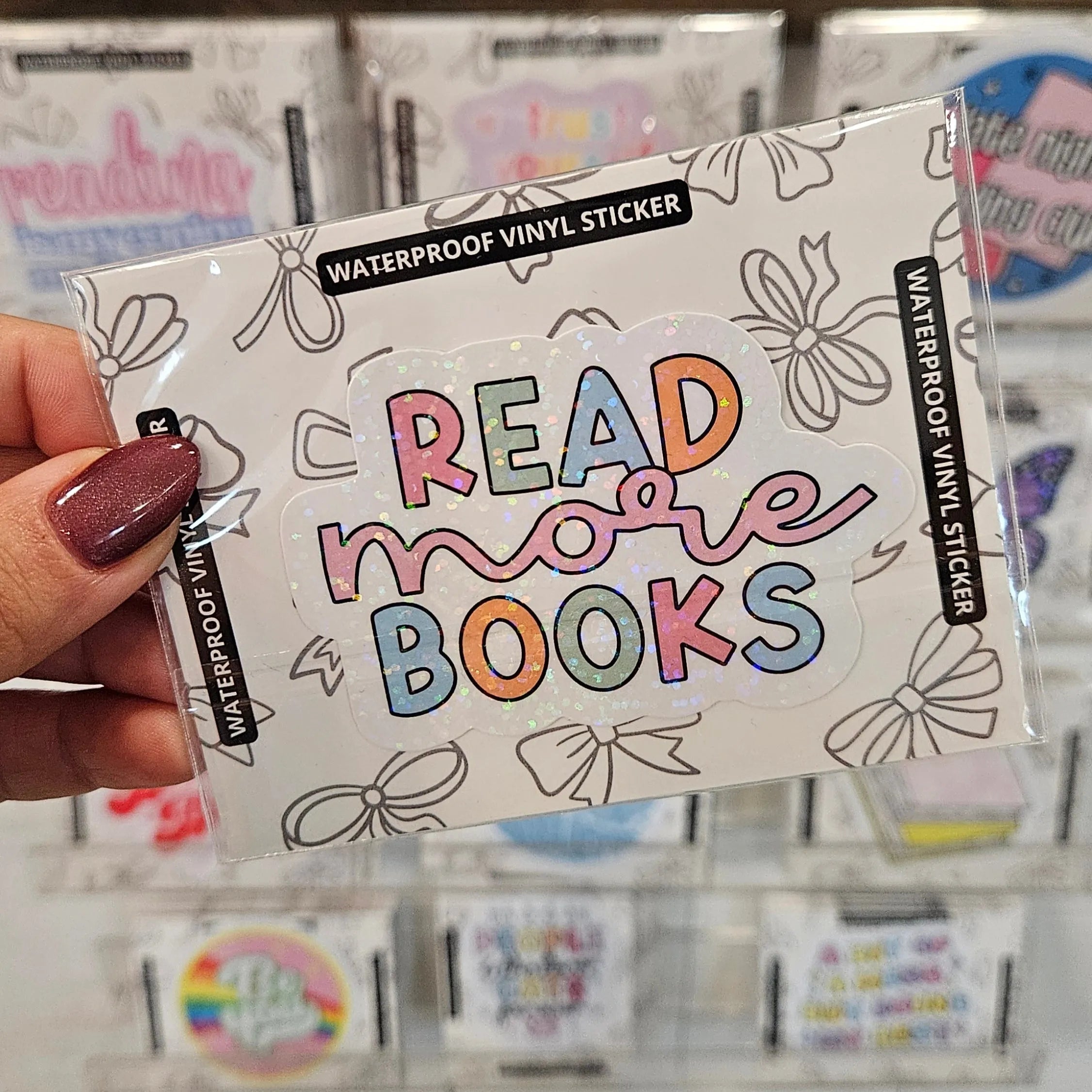 Shop Read More Books | Waterproof Vinyl Sticker-Glitter at Ruby Joy Boutique, a Women's Clothing Store in Pickerington, Ohio