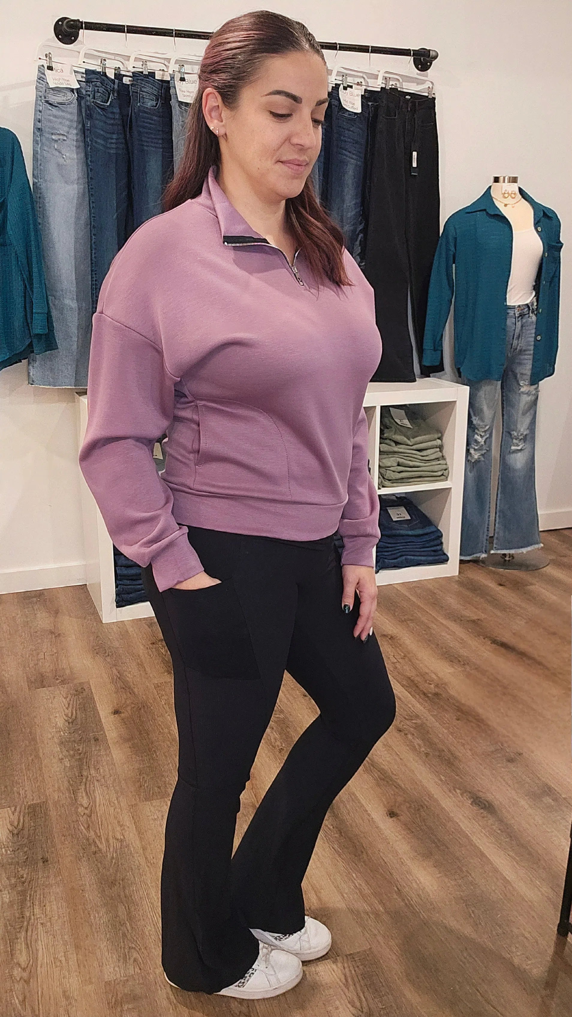 Shop Ribbed Flare Leggings-Leggings at Ruby Joy Boutique, a Women's Clothing Store in Pickerington, Ohio