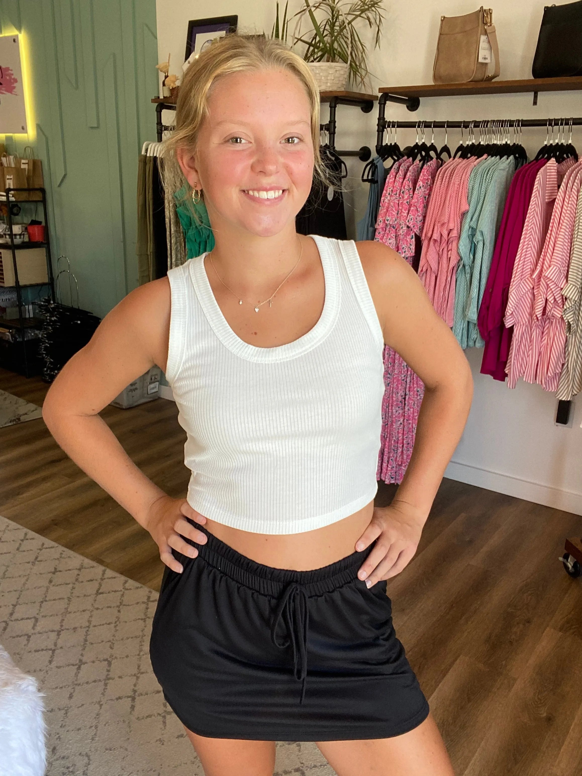 Shop Ribbed Knit Crop Top - Ivory- at Ruby Joy Boutique, a Women's Clothing Store in Pickerington, Ohio