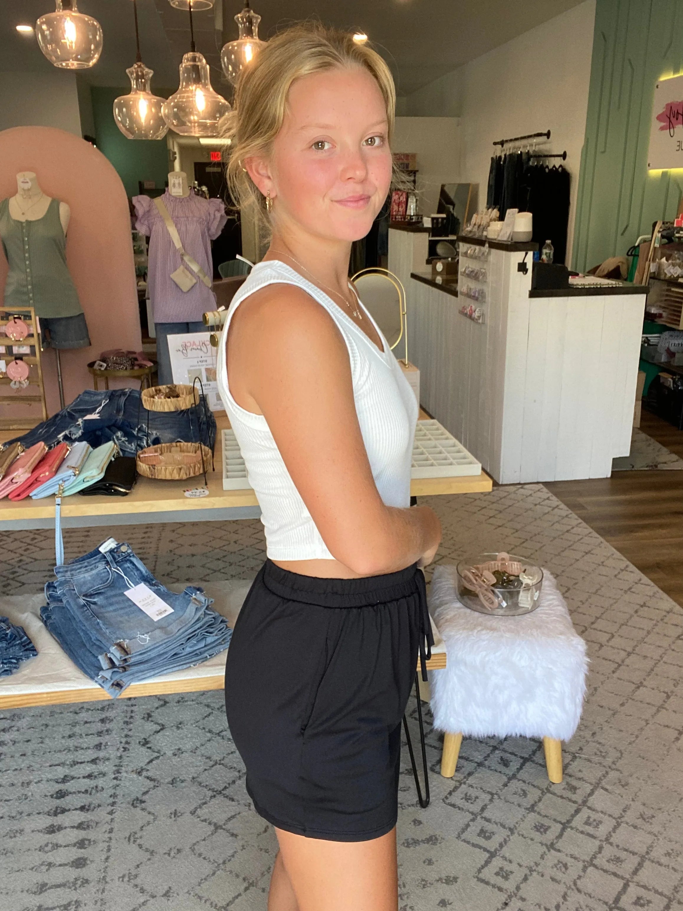 Shop Ribbed Knit Crop Top - Ivory- at Ruby Joy Boutique, a Women's Clothing Store in Pickerington, Ohio