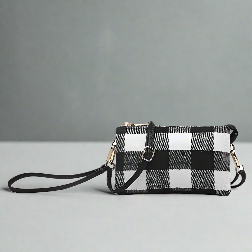 Shop Riley Crossbody/Wristlet Buffalo Plaid Flannel-Purse at Ruby Joy Boutique, a Women's Clothing Store in Pickerington, Ohio