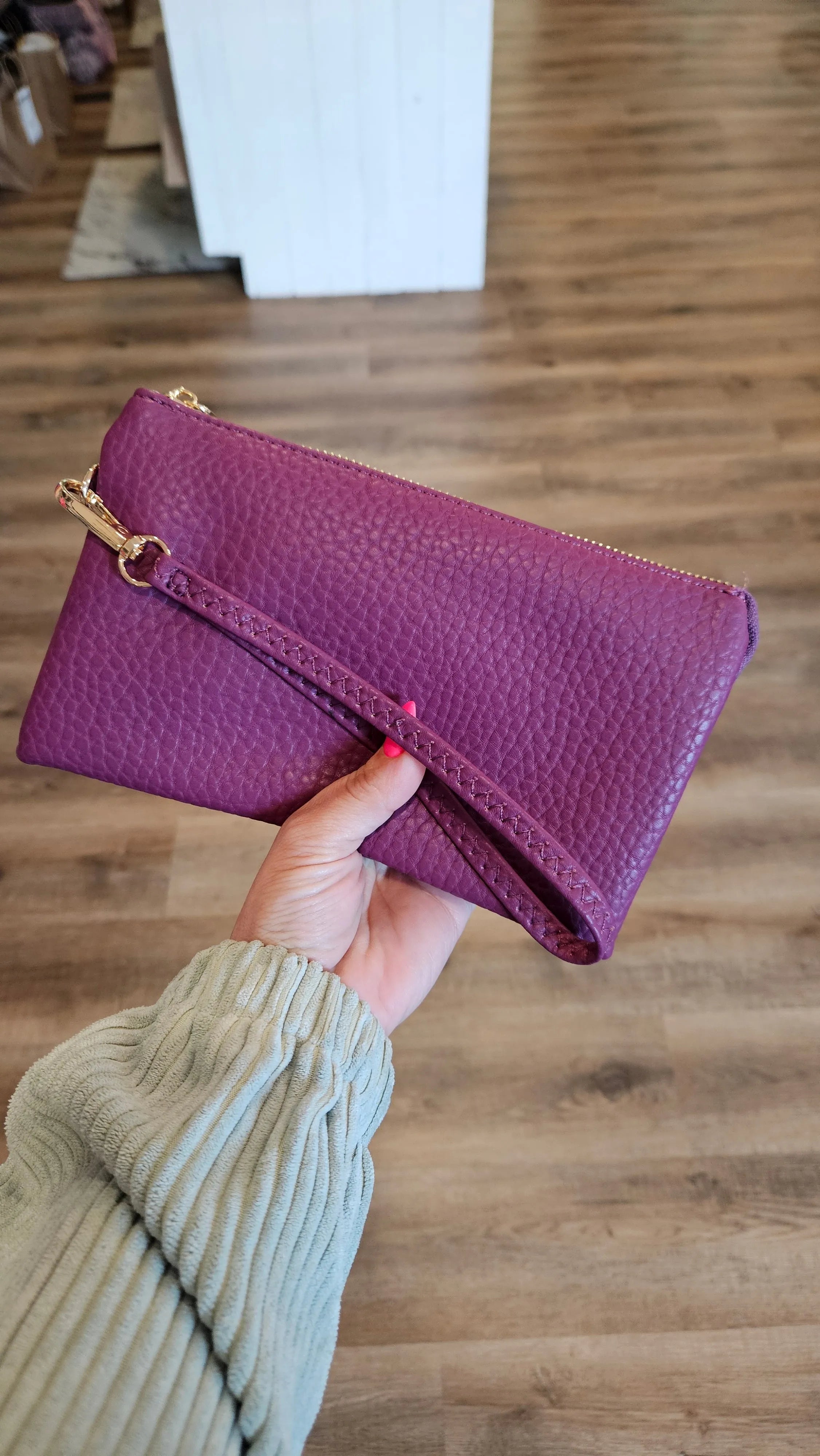 Shop Riley Crossbody/Wristlet Purse - Berry- at Ruby Joy Boutique, a Women's Clothing Store in Pickerington, Ohio