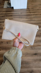 Shop Riley Crossbody/Wristlet Purse - Light Beige- at Ruby Joy Boutique, a Women's Clothing Store in Pickerington, Ohio