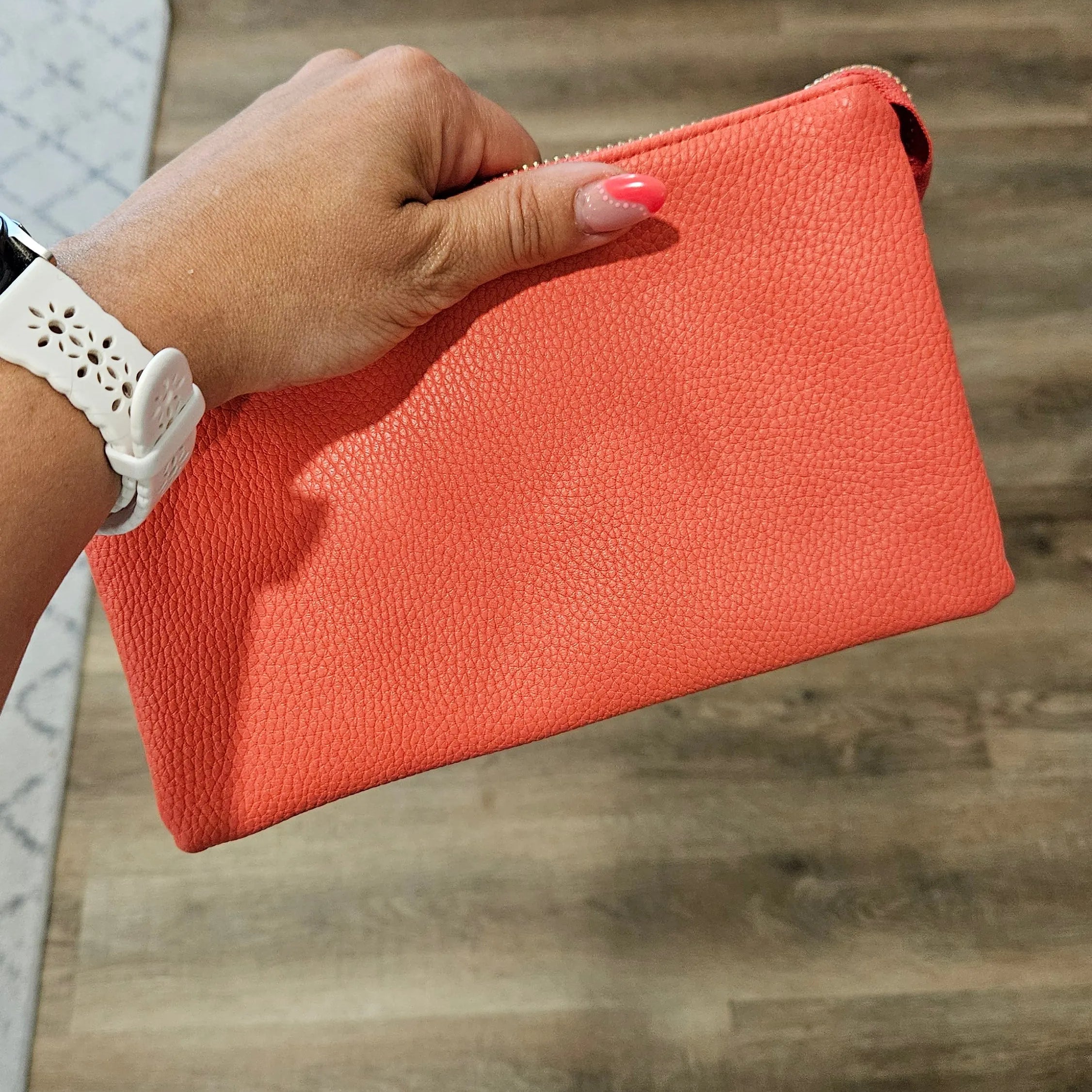 Shop Riley Crossbody/Wristlet Purses-Coral at Ruby Joy Boutique, a Women's Clothing Store in Pickerington, Ohio
