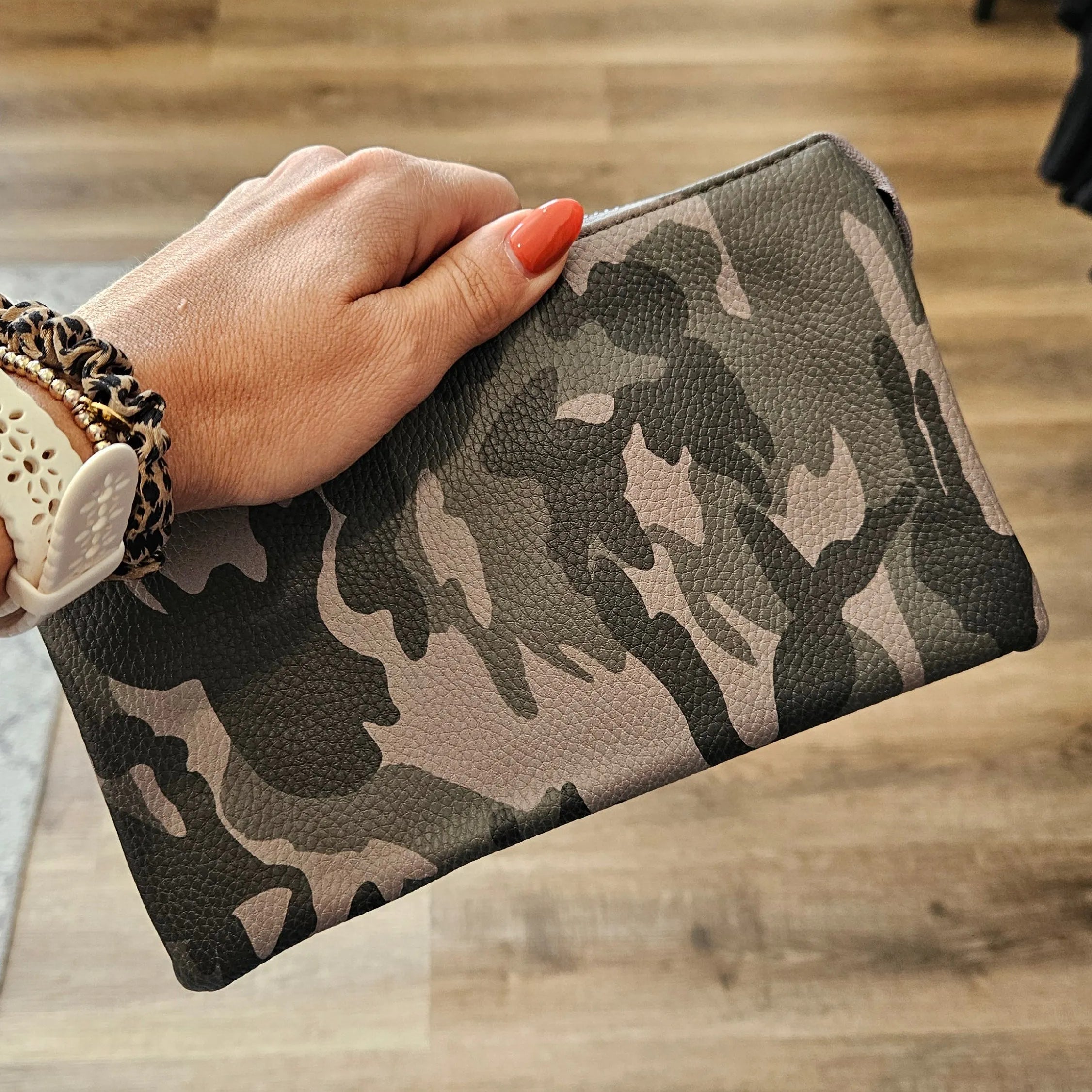 Shop Riley Crossbody/Wristlet Purses-Camouflage at Ruby Joy Boutique, a Women's Clothing Store in Pickerington, Ohio