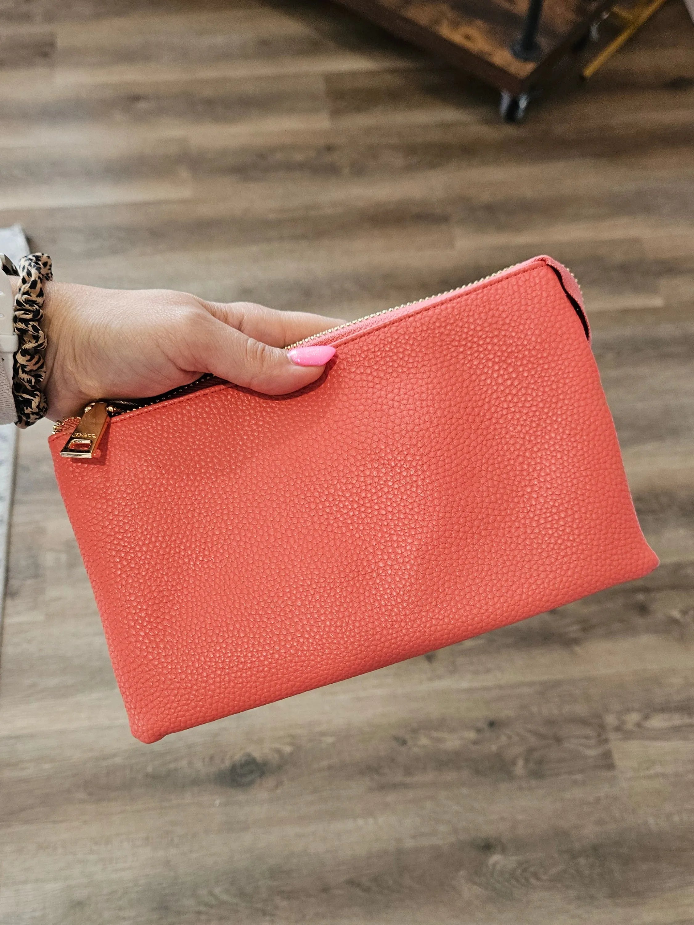 Shop Riley Crossbody/Wristlet Purses-Watermelon at Ruby Joy Boutique, a Women's Clothing Store in Pickerington, Ohio