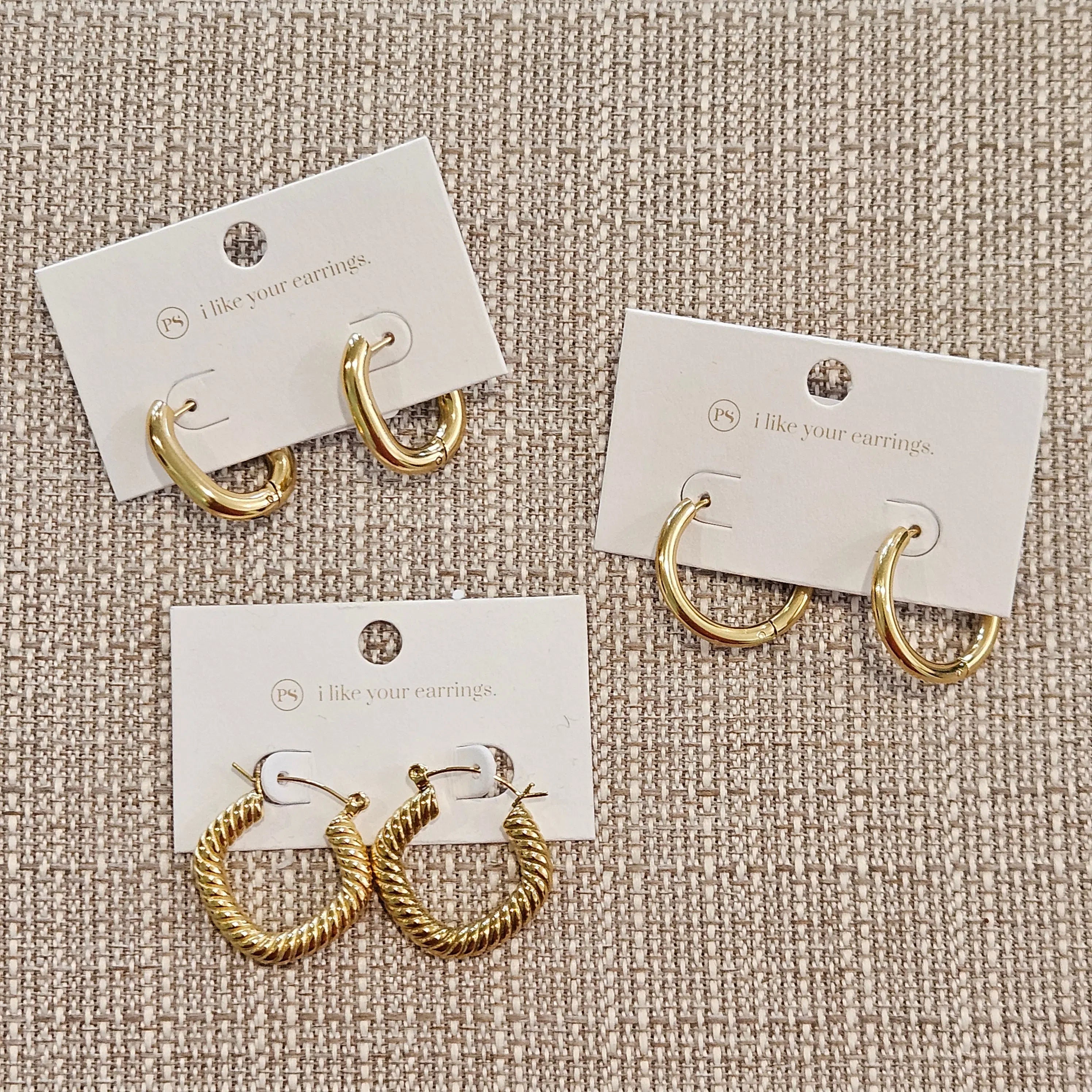 Shop Roped Square Hoop Earrings - Waterproof-Earrings at Ruby Joy Boutique, a Women's Clothing Store in Pickerington, Ohio