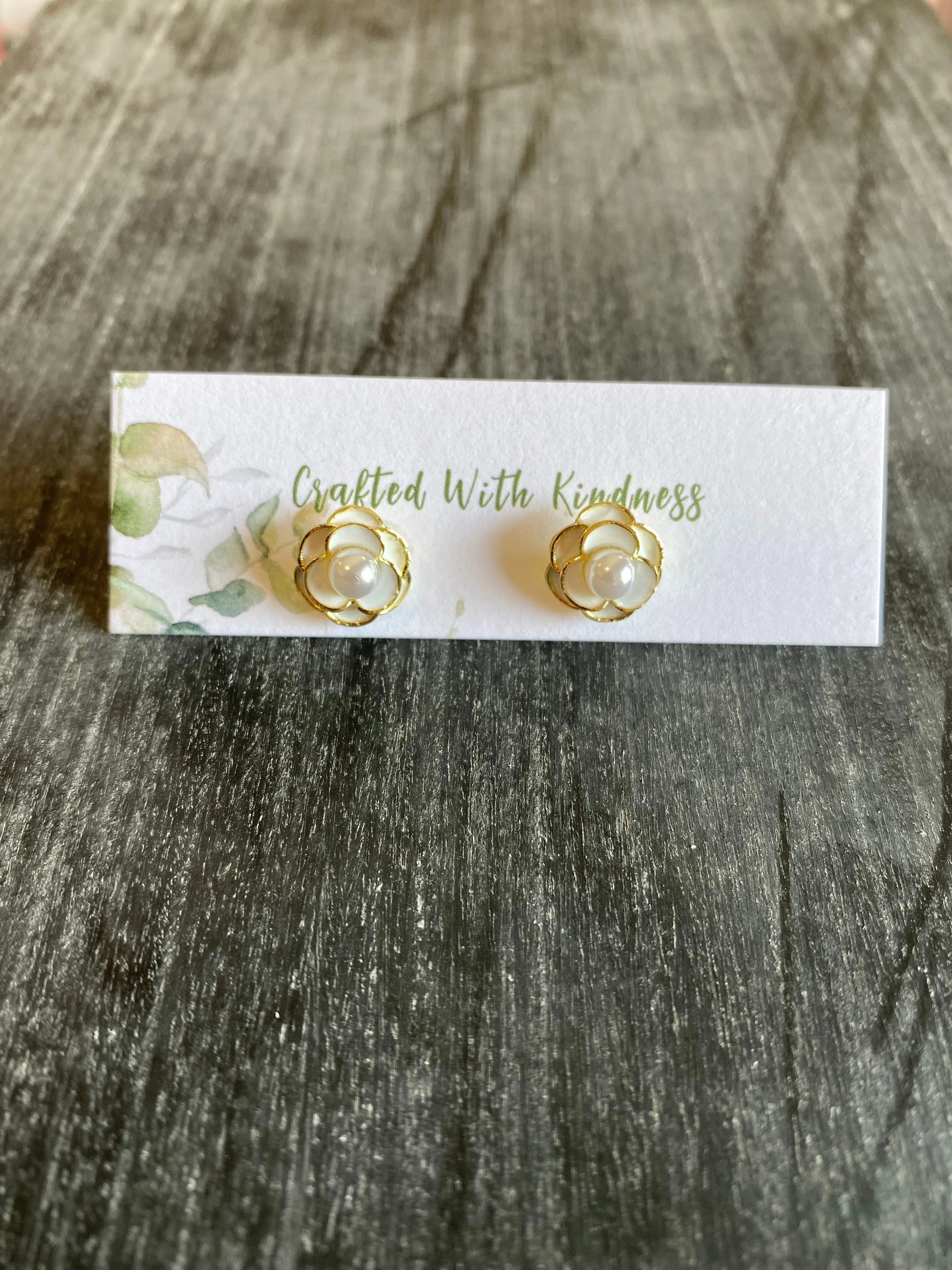 Shop Rose Pearl Studs-Earrings at Ruby Joy Boutique, a Women's Clothing Store in Pickerington, Ohio