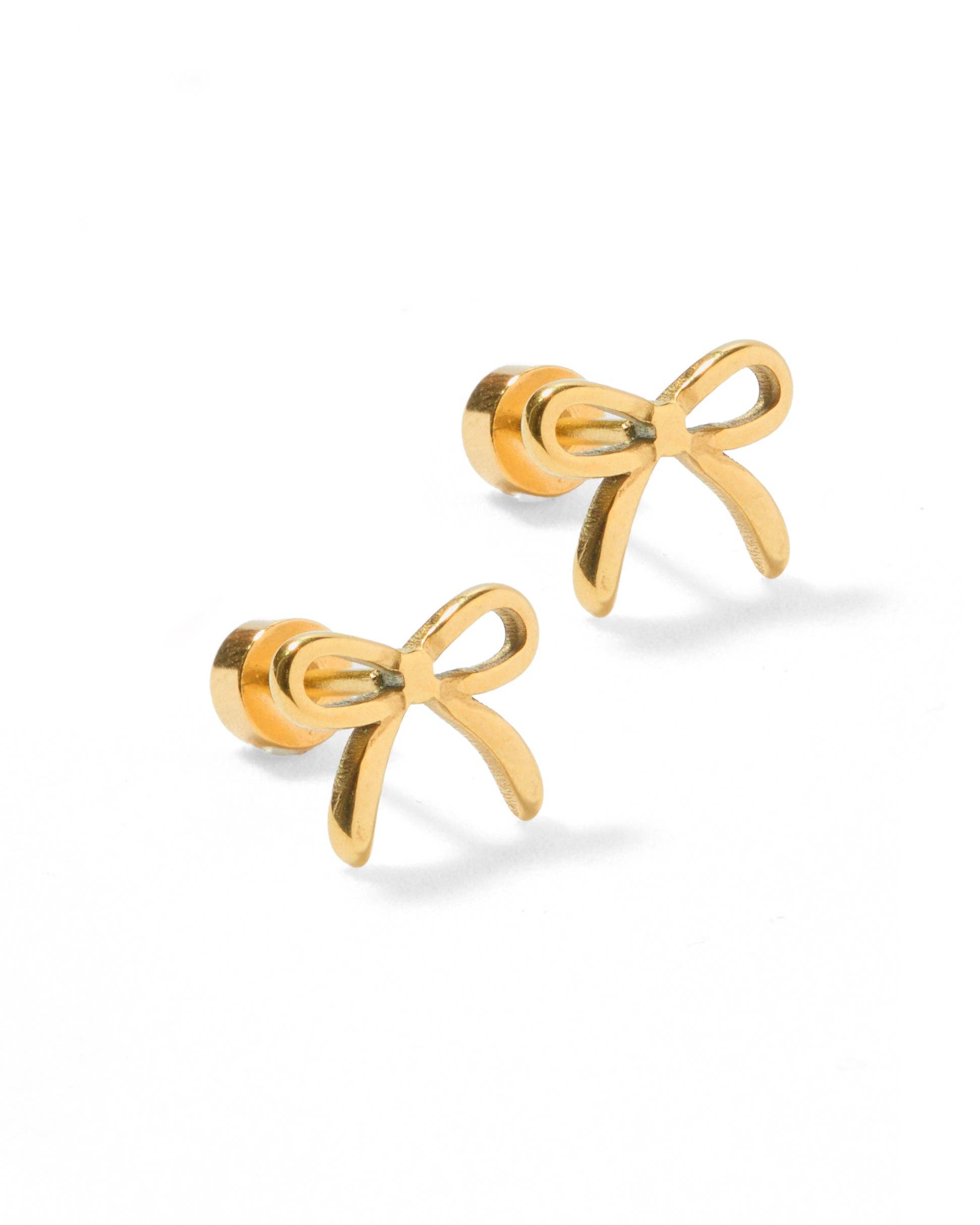 Shop Sadie Bow Screwback Stud Earrings- at Ruby Joy Boutique, a Women's Clothing Store in Pickerington, Ohio