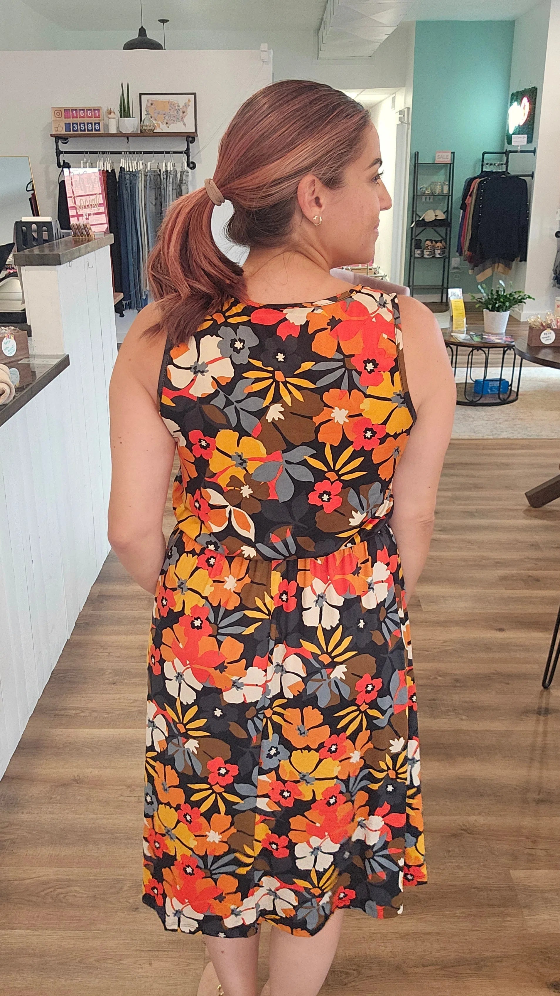 Shop Sadie Fall Floral Dress-Shirts at Ruby Joy Boutique, a Women's Clothing Store in Pickerington, Ohio