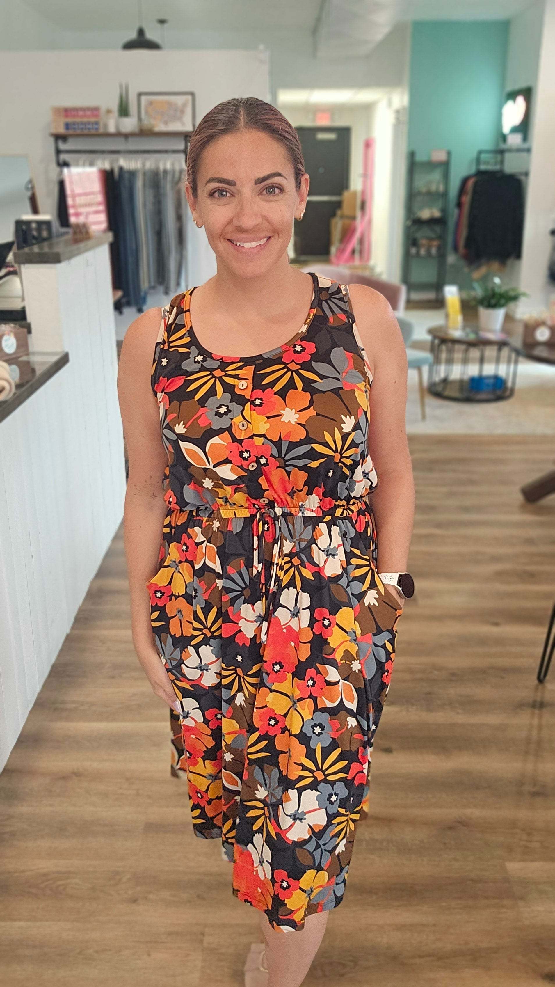 Shop Sadie Fall Floral Dress-Casual Dress at Ruby Joy Boutique, a Women's Clothing Store in Pickerington, Ohio