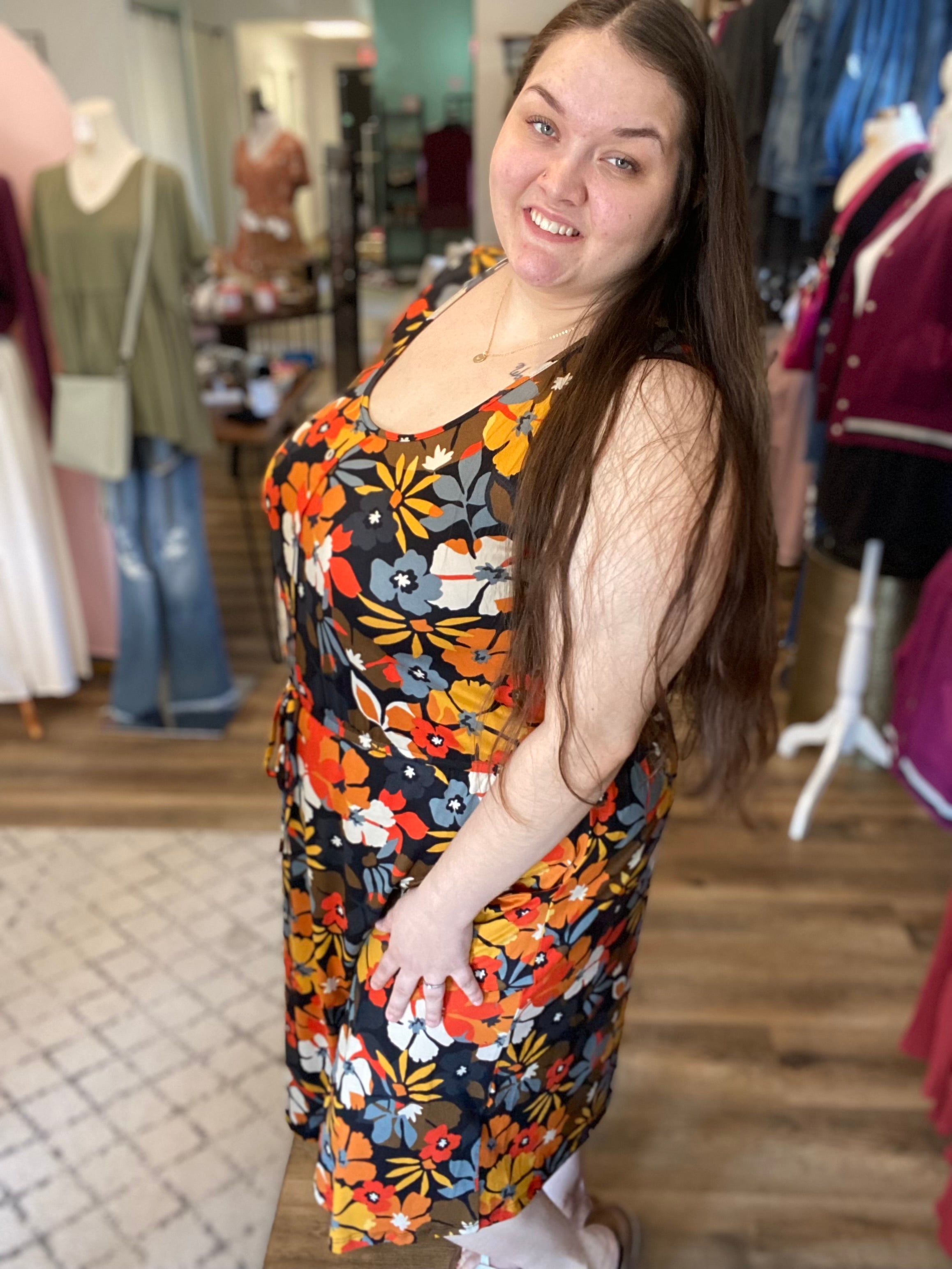 Shop Sadie Fall Floral Dress-Casual Dress at Ruby Joy Boutique, a Women's Clothing Store in Pickerington, Ohio