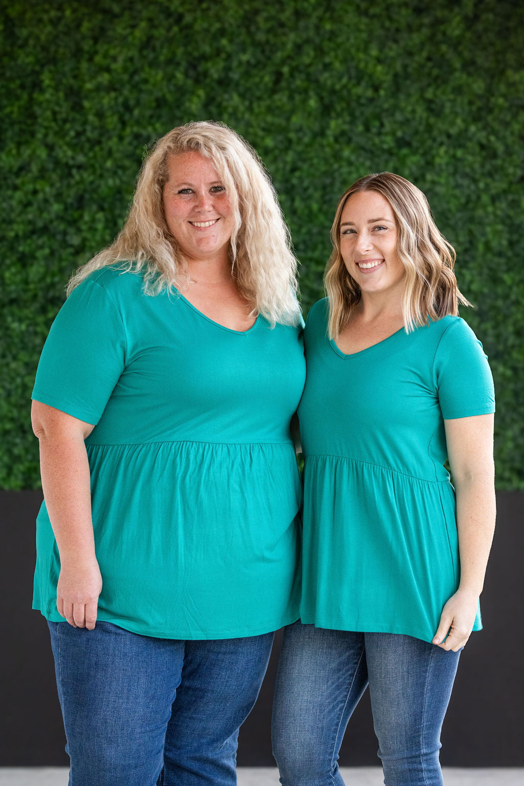 Shop Sarah Ruffle Short Sleeve - Teal- at Ruby Joy Boutique, a Women's Clothing Store in Pickerington, Ohio