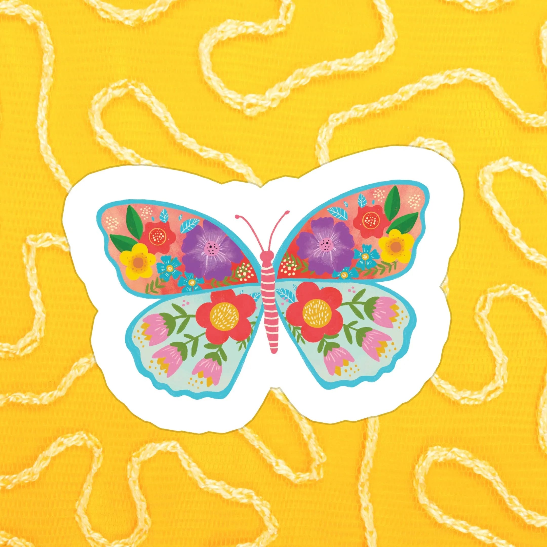 Shop Scandinavian Floral Butterfly | Waterproof Vinyl Sticker- at Ruby Joy Boutique, a Women's Clothing Store in Pickerington, Ohio