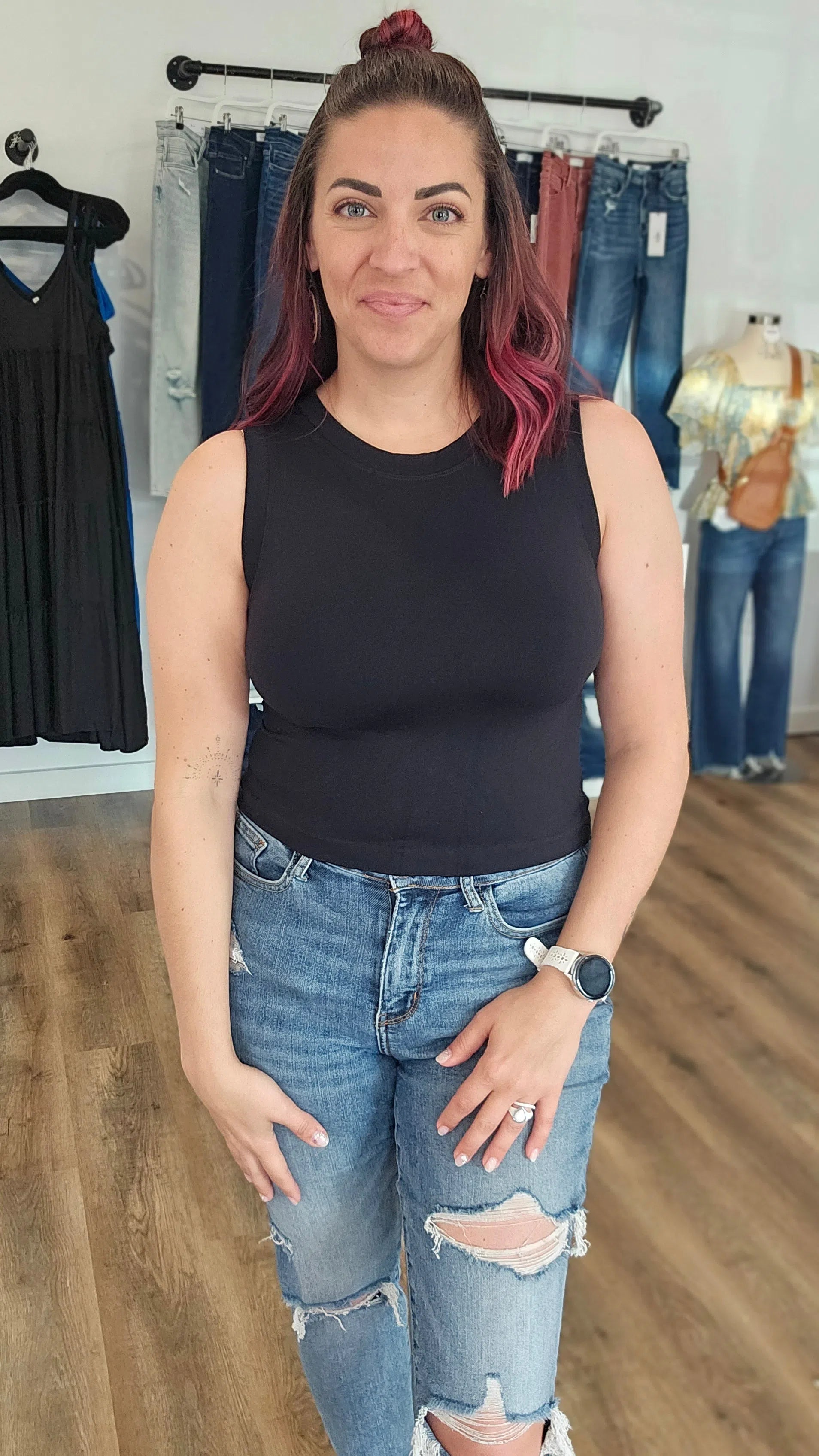 Shop Seamless Crop Tank Top-Shirts & Tops at Ruby Joy Boutique, a Women's Clothing Store in Pickerington, Ohio
