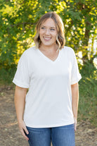 Shop Selene Relaxed Top - White-Tops at Ruby Joy Boutique, a Women's Clothing Store in Pickerington, Ohio