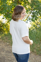 Shop Selene Relaxed Top - White-Tops at Ruby Joy Boutique, a Women's Clothing Store in Pickerington, Ohio