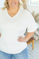 Shop Selene Relaxed Top - White-Tops at Ruby Joy Boutique, a Women's Clothing Store in Pickerington, Ohio