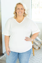 Shop Selene Relaxed Top - White-Tops at Ruby Joy Boutique, a Women's Clothing Store in Pickerington, Ohio