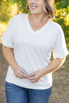 Shop Selene Relaxed Top - White-Tops at Ruby Joy Boutique, a Women's Clothing Store in Pickerington, Ohio