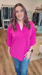 Shop Serena Tab-Sleeve Top- at Ruby Joy Boutique, a Women's Clothing Store in Pickerington, Ohio