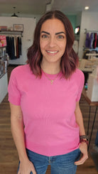 Shop Short Sleeve Raglan Sweater – Pink- at Ruby Joy Boutique, a Women's Clothing Store in Pickerington, Ohio