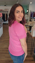 Shop Short Sleeve Raglan Sweater – Pink- at Ruby Joy Boutique, a Women's Clothing Store in Pickerington, Ohio