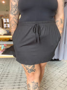 Shop Sienna Skort Black-Skorts at Ruby Joy Boutique, a Women's Clothing Store in Pickerington, Ohio