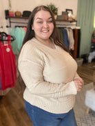 Shop Sierra Distressed Ivory Sweater-Sweater at Ruby Joy Boutique, a Women's Clothing Store in Pickerington, Ohio