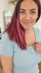 Shop Sky Blue Pointelle Top- at Ruby Joy Boutique, a Women's Clothing Store in Pickerington, Ohio