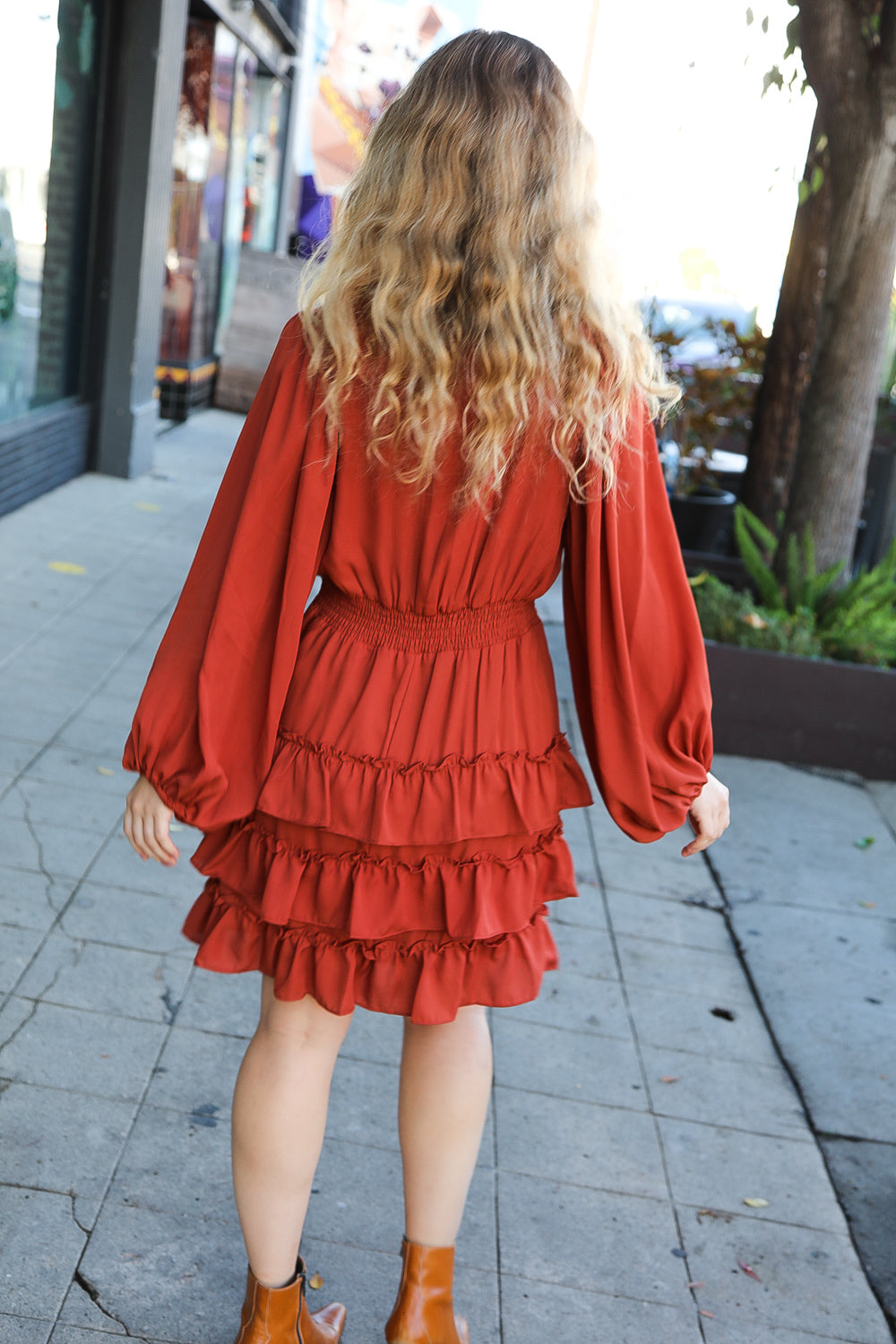 Shop Smocked Waist Tiered Dress- at Ruby Joy Boutique, a Women's Clothing Store in Pickerington, Ohio